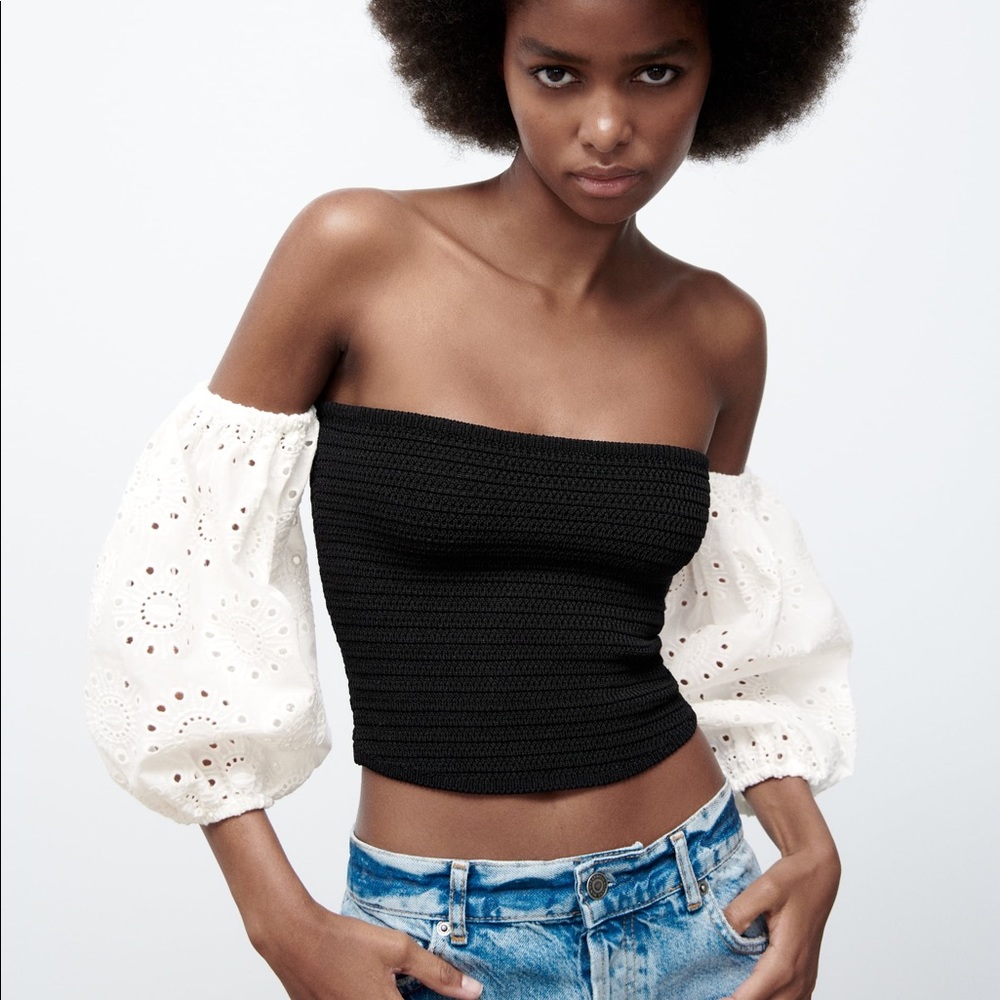 Zara COMBINATION KNIT TOP